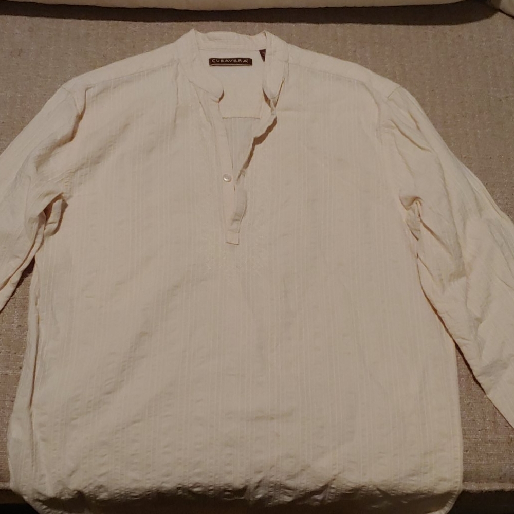Cubavera mens cream color shirt